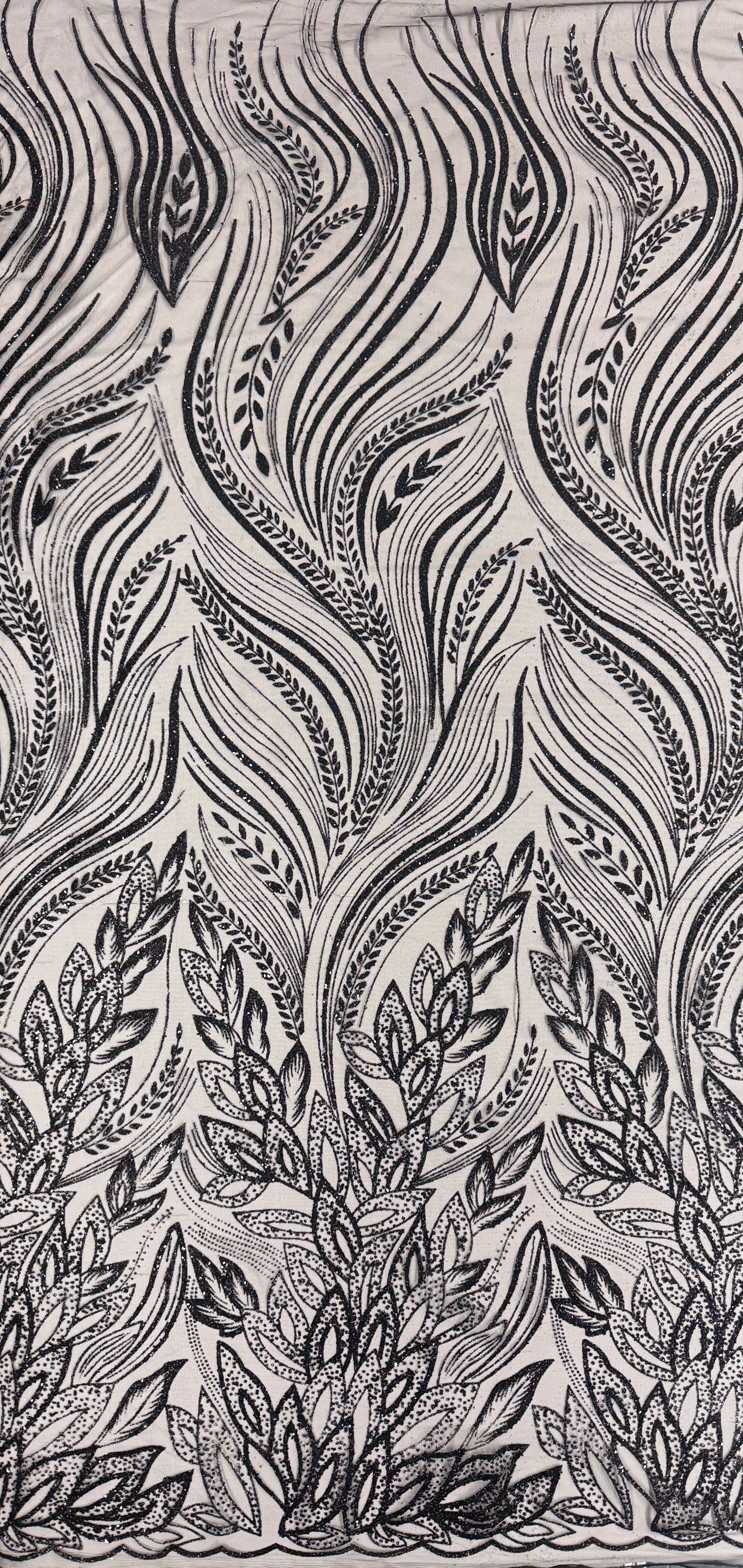 New leaf glitter mesh