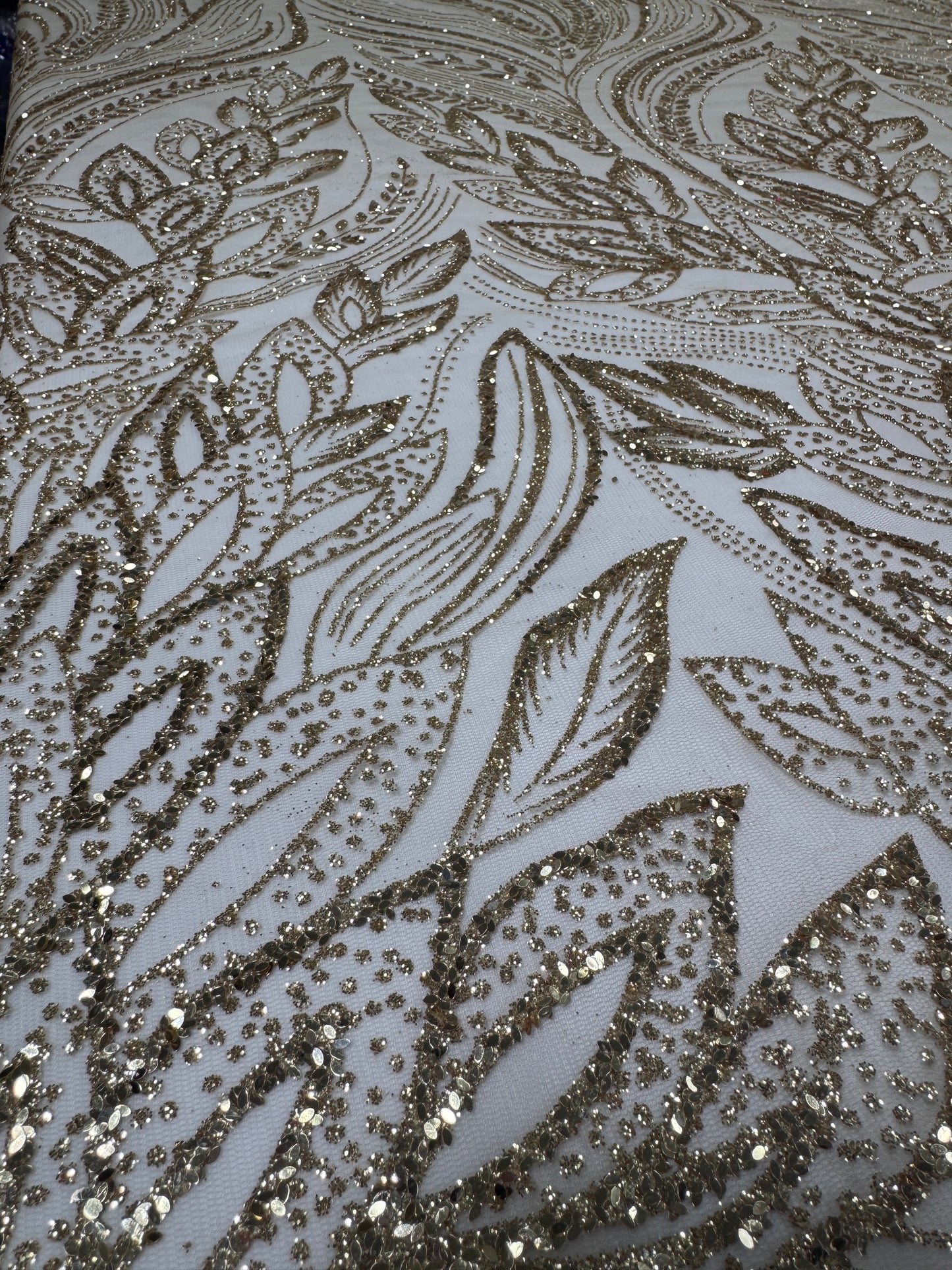 New leaf glitter mesh