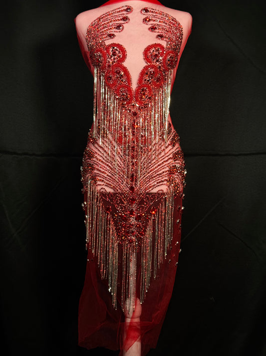 Rhinestone fringe Bodice