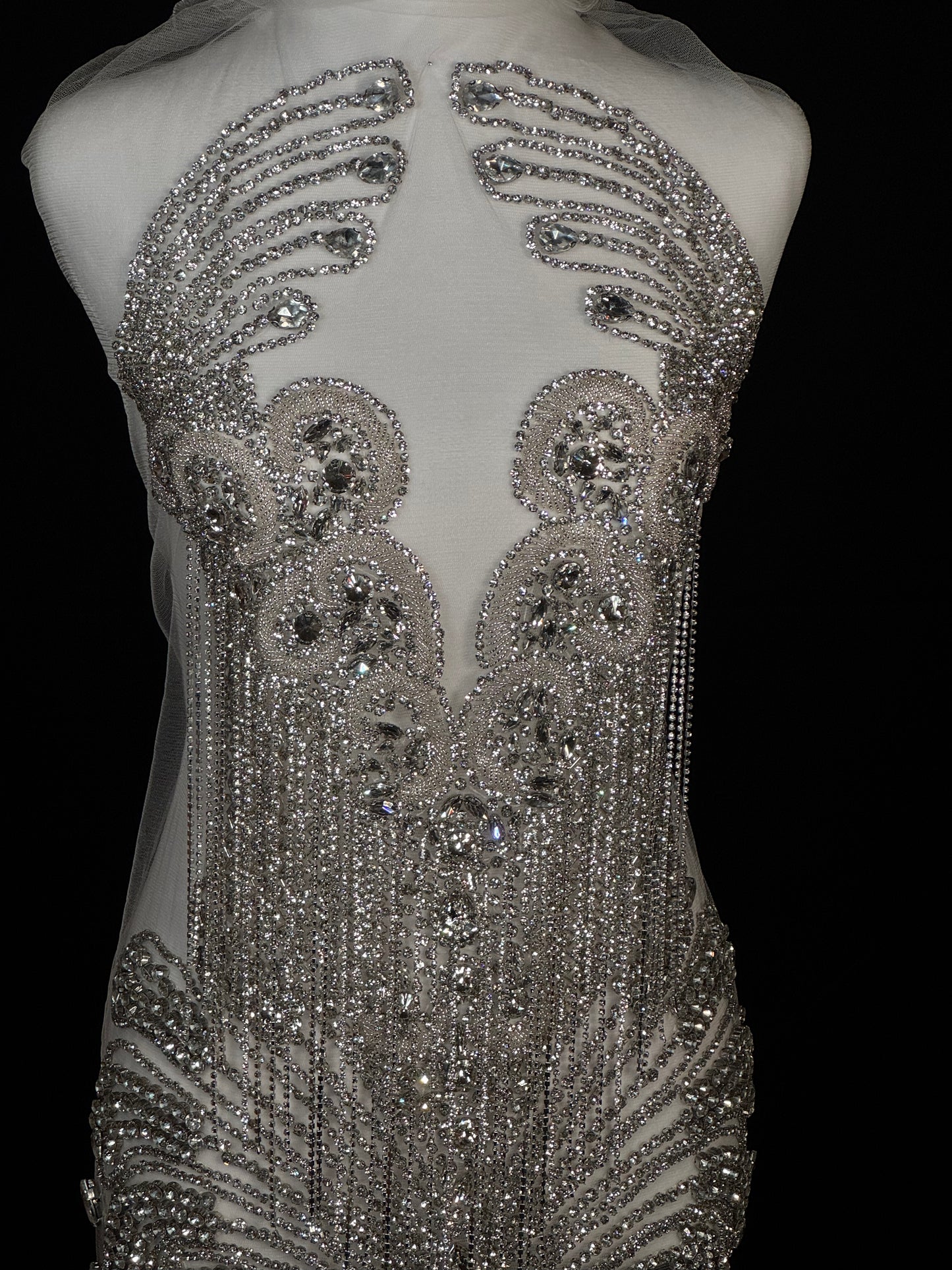 Rhinestone fringe Bodice