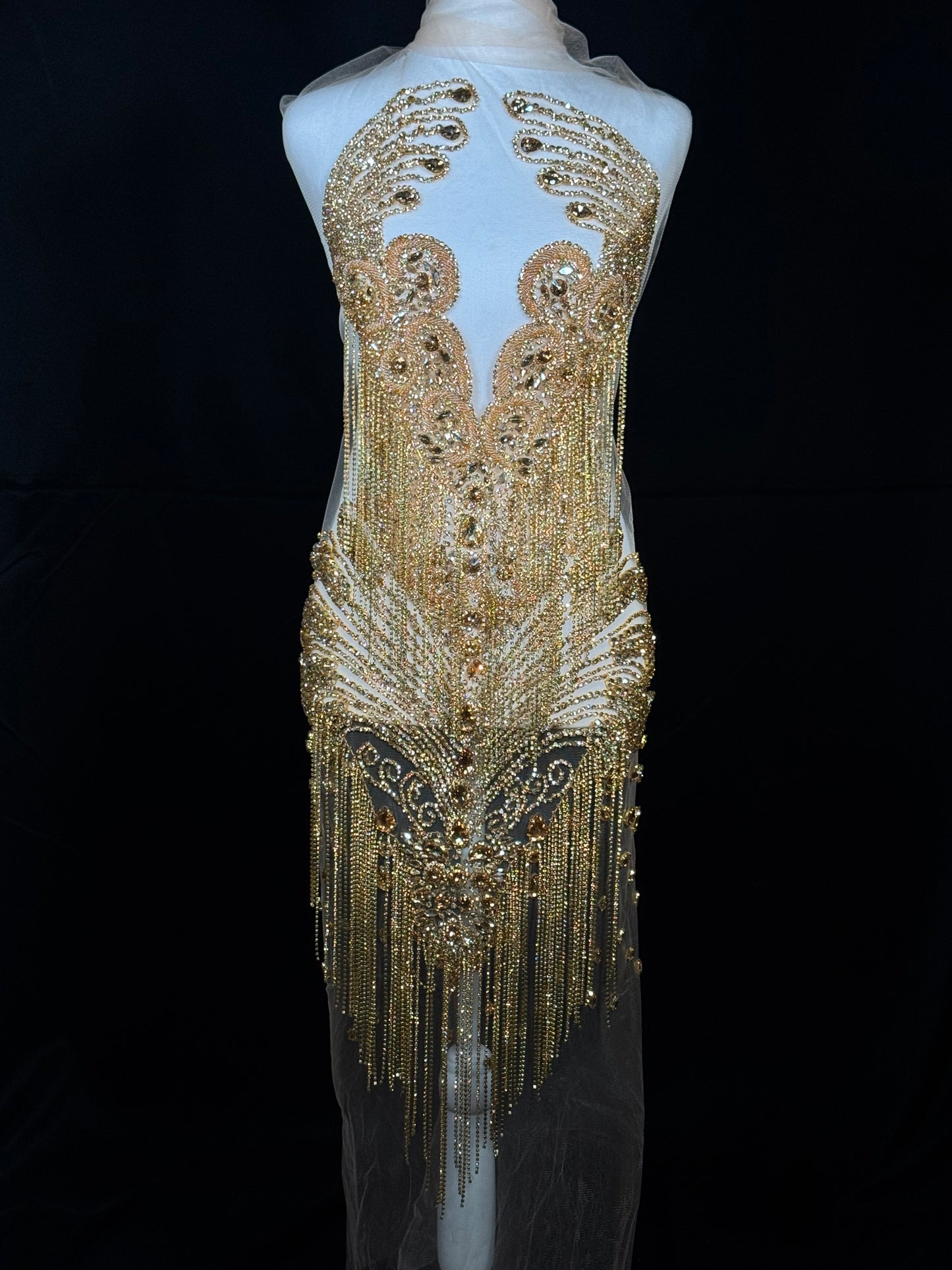 Rhinestone fringe Bodice