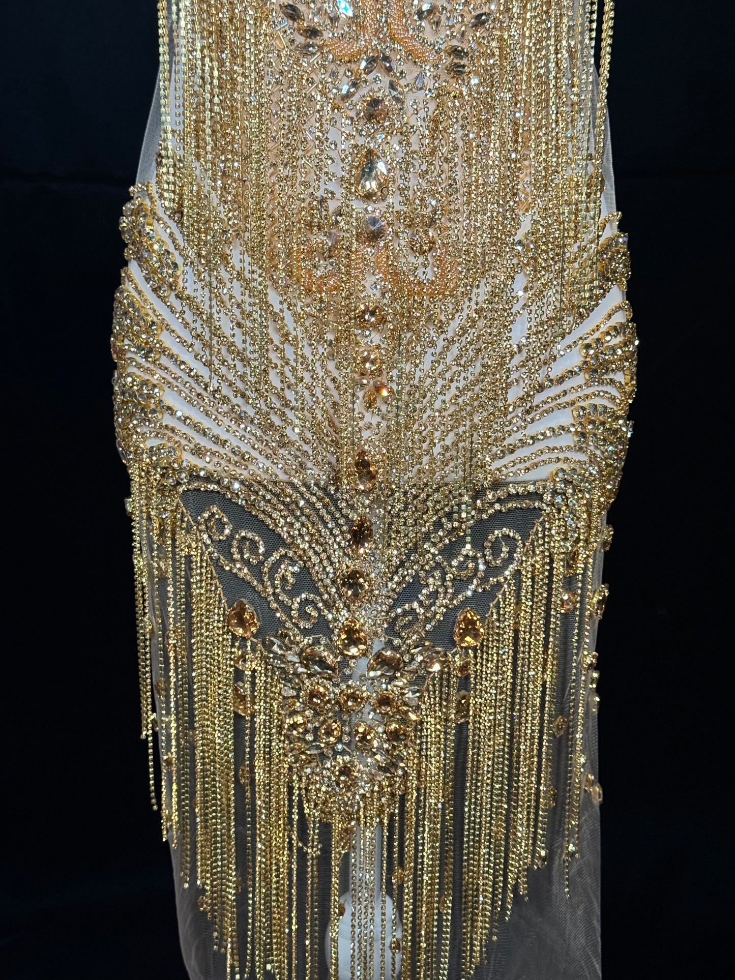 Rhinestone fringe Bodice