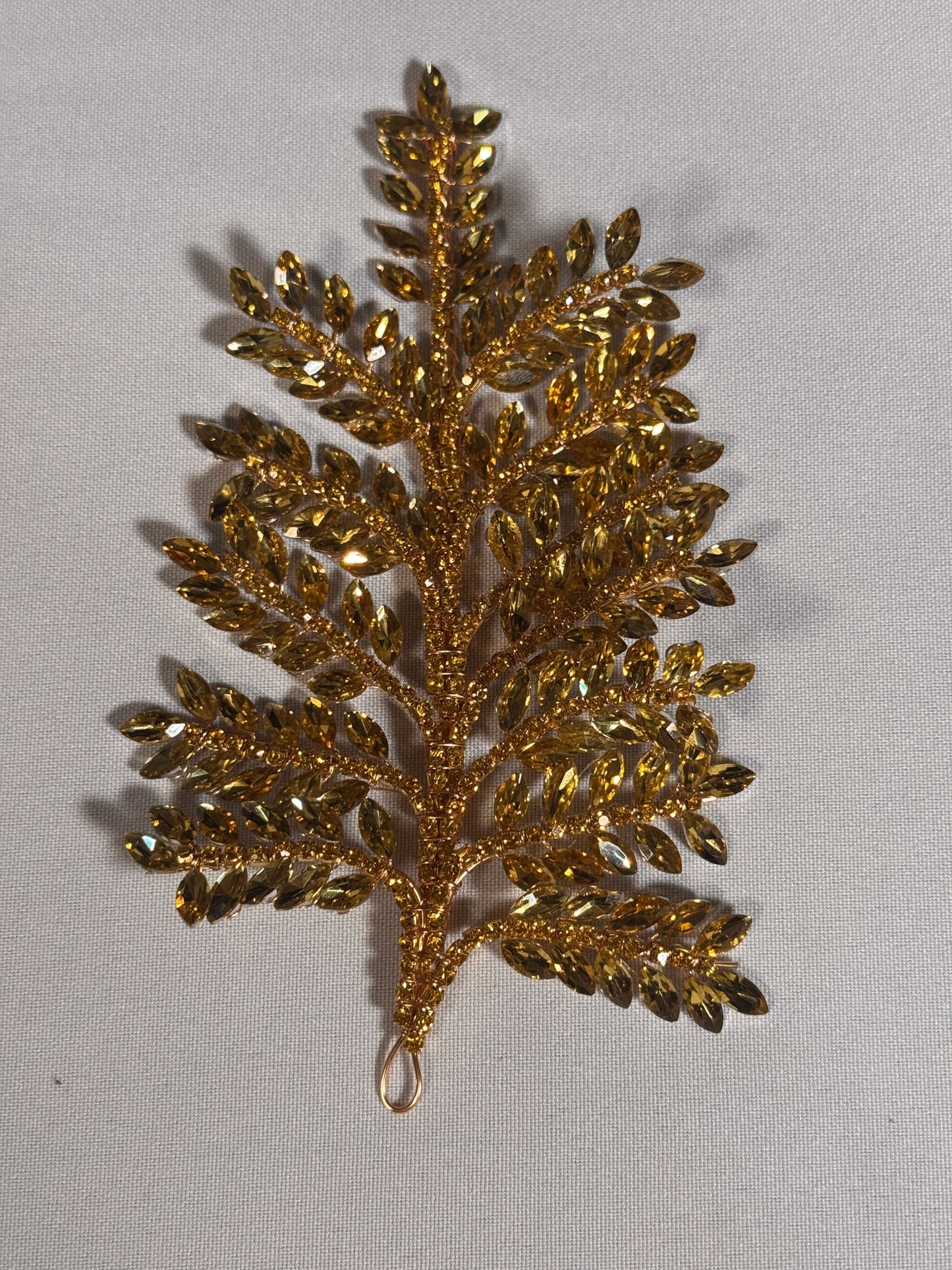 3D Rhinestone Leaf