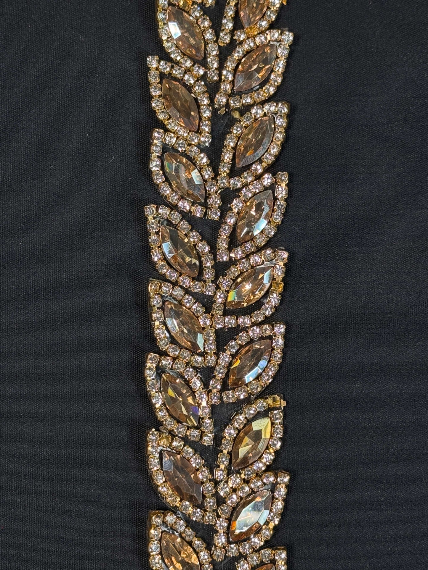 Rhinestone Leaf Trim