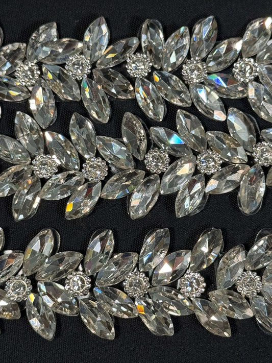 Rhinestone Small Leaf Trim
