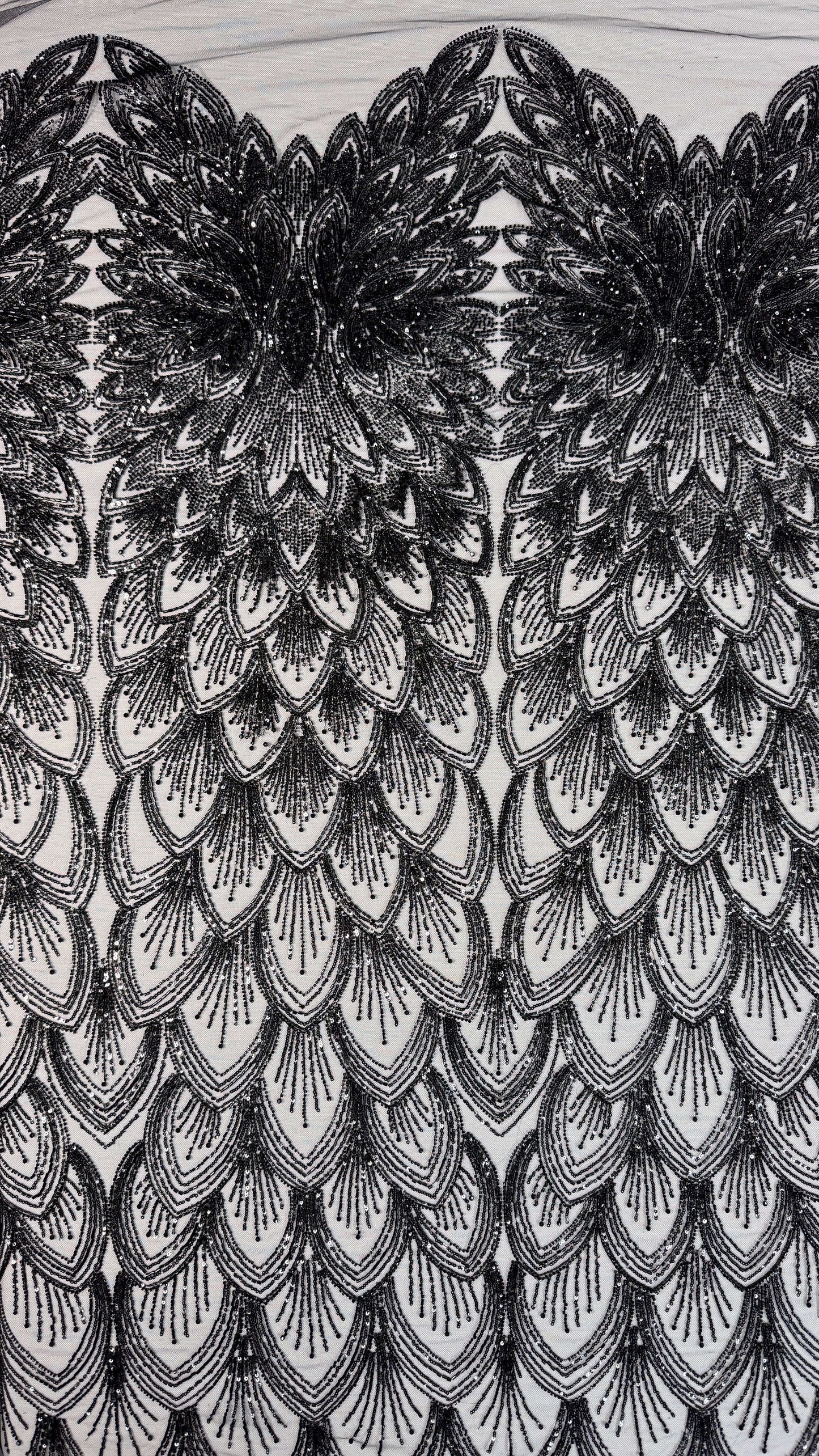 Petal Art Deco Beaded Lace