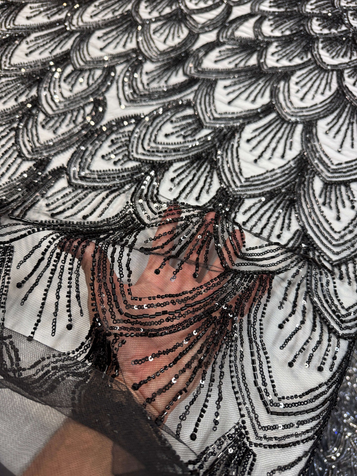 Petal Art Deco Beaded Lace