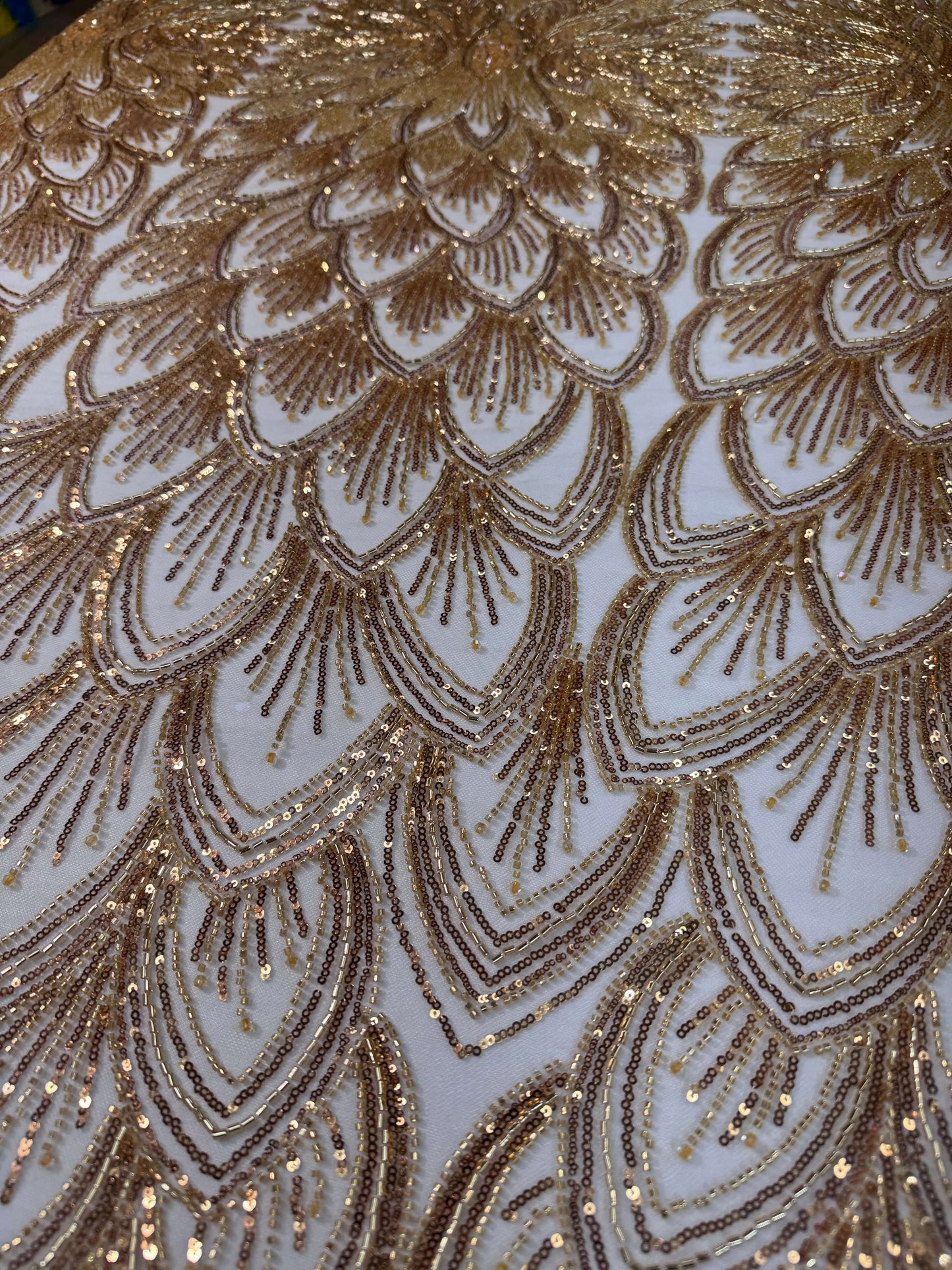 Petal Art Deco Beaded Lace
