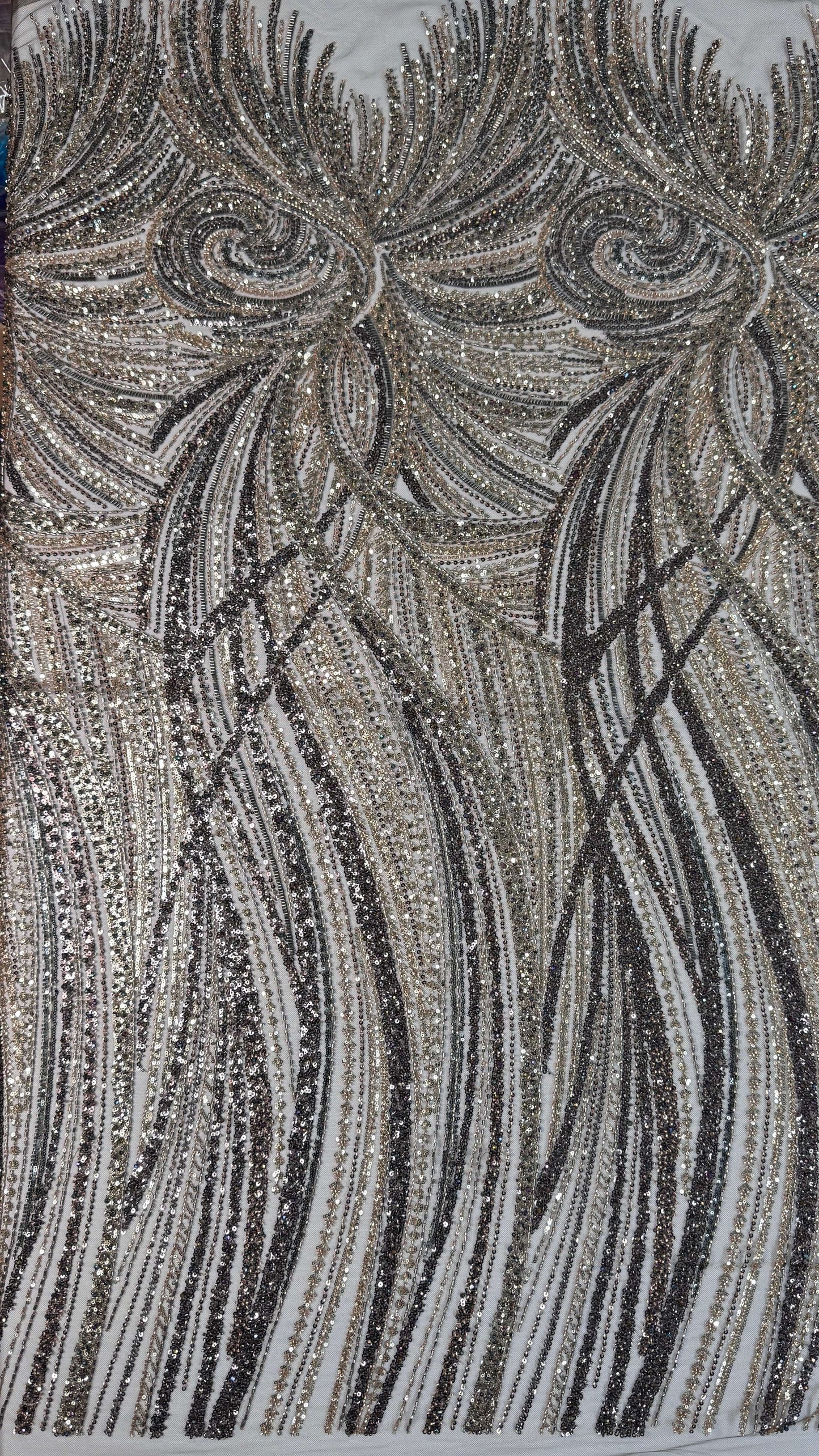 Full Swirl Elegant Beaded Lace