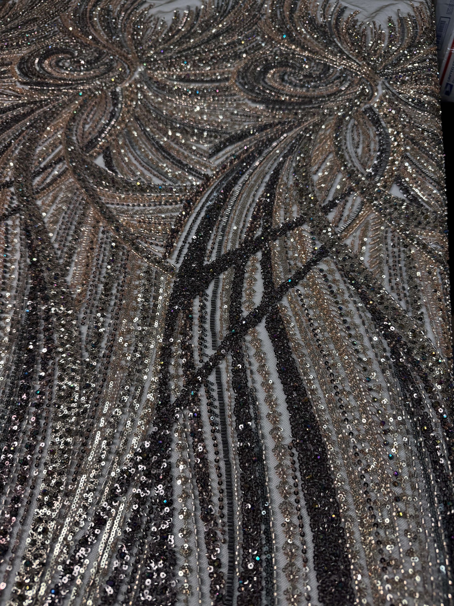 Full Swirl Elegant Beaded Lace