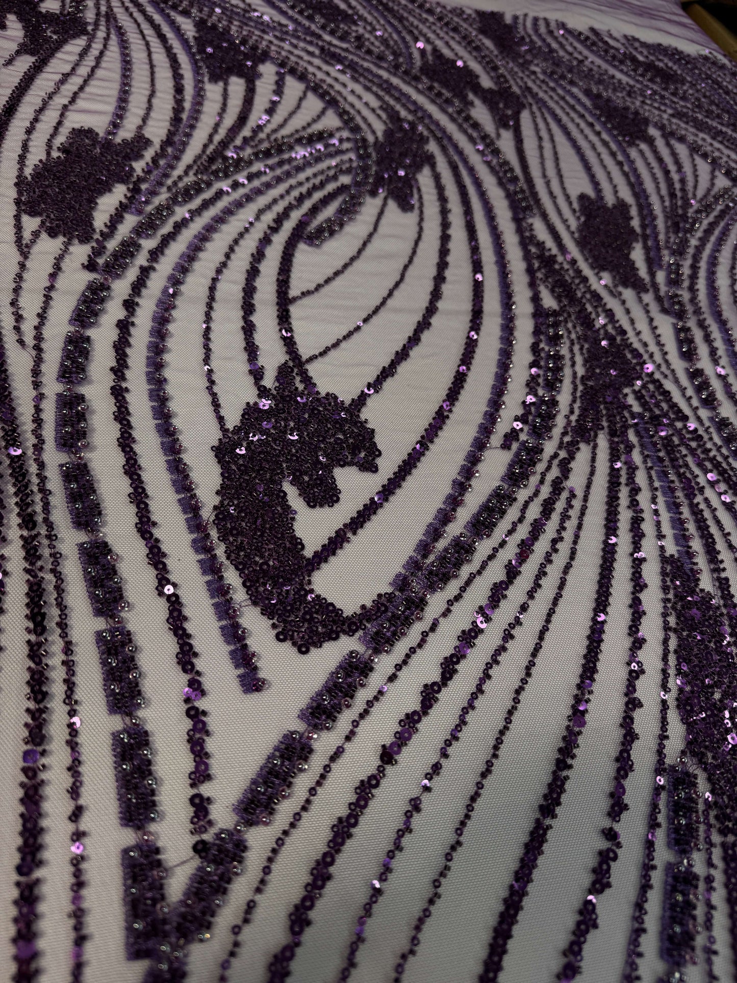 Minimal Wave Beaded Lace