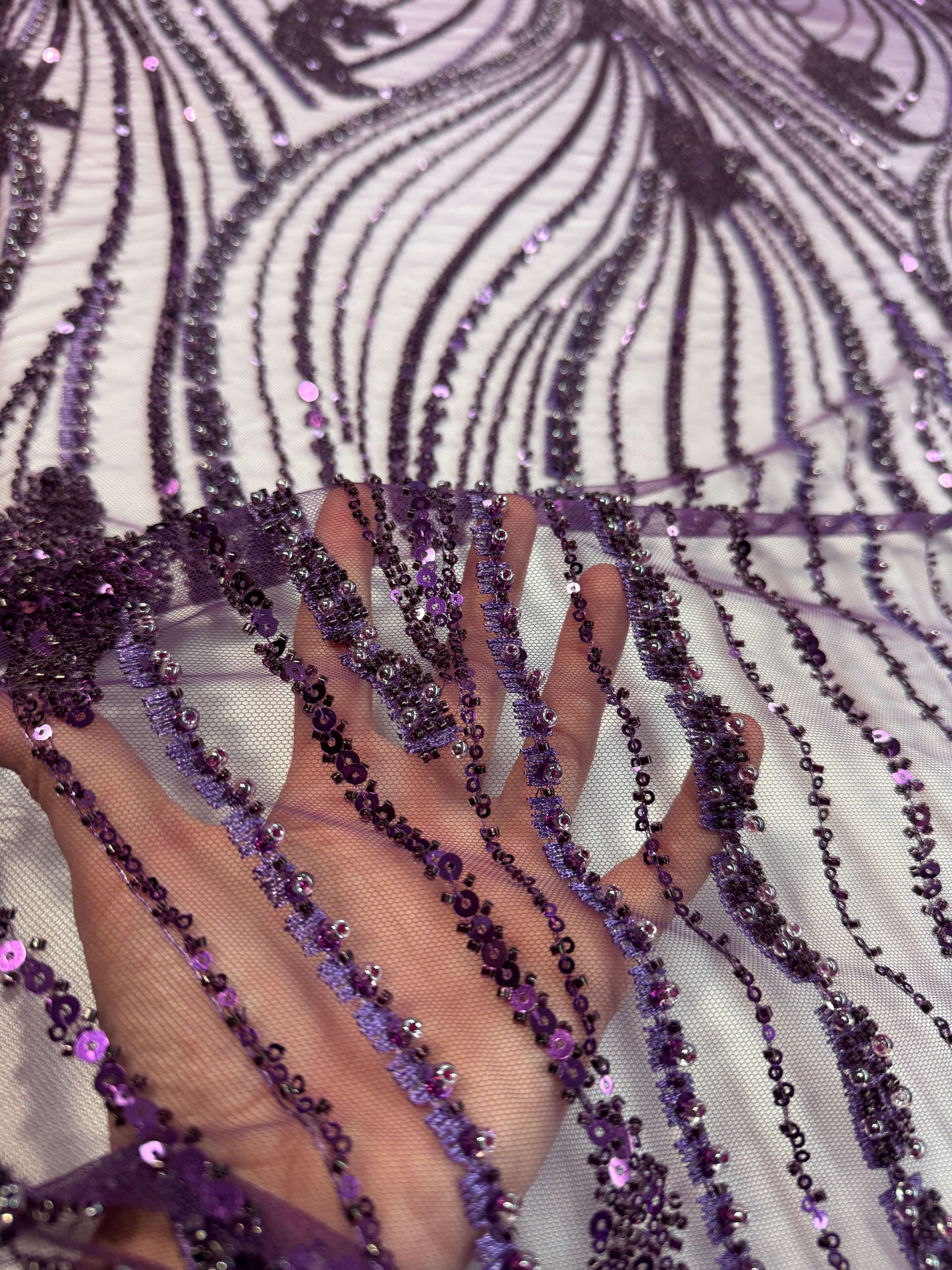 Minimal Wave Beaded Lace