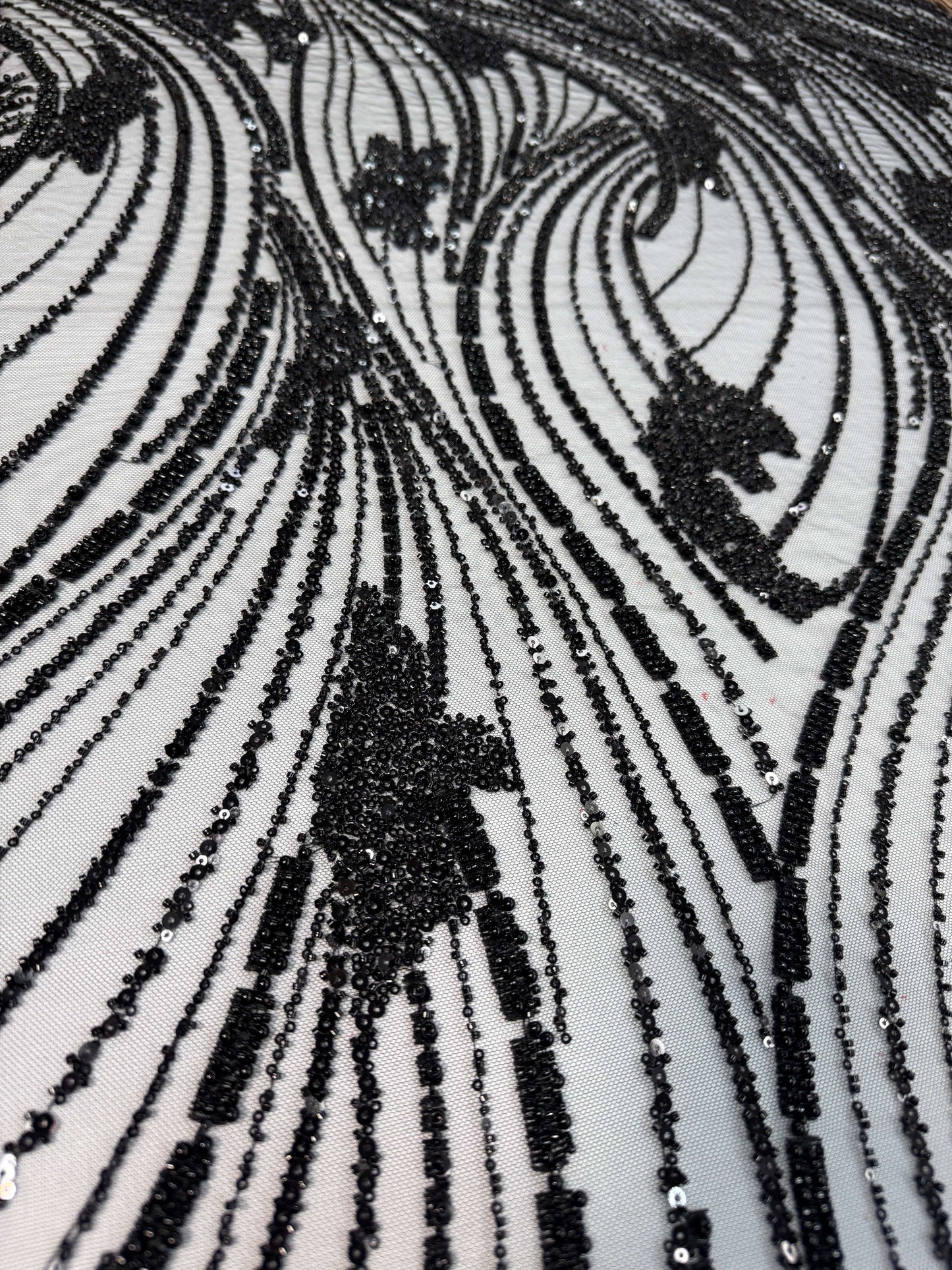 Minimal Wave Beaded Lace