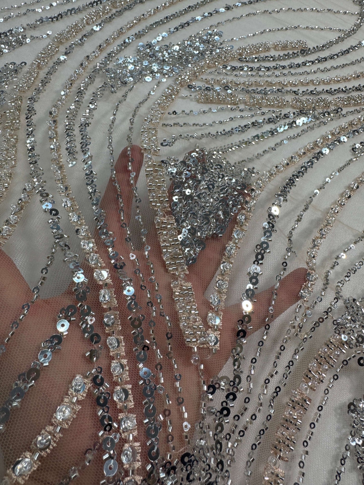 Minimal Wave Beaded Lace