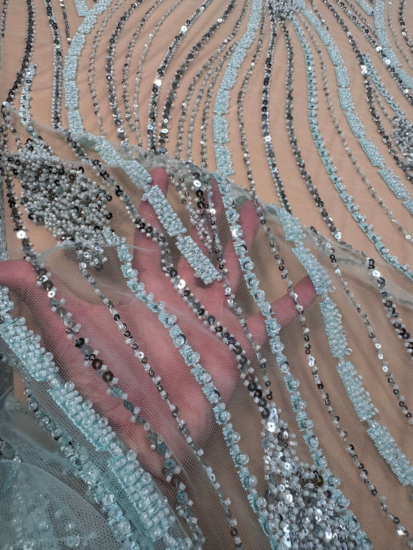Minimal Wave Beaded Lace