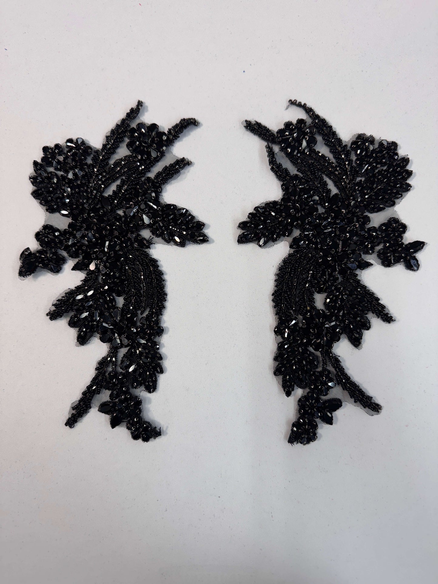Flower Rhinestone Applique Pair