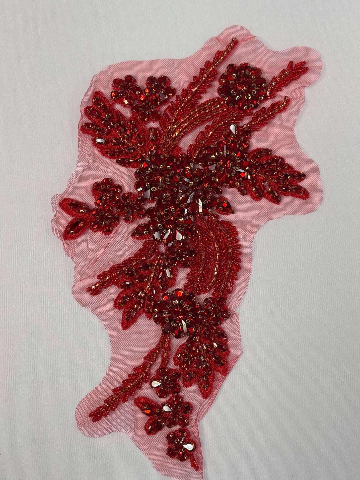 Flower Rhinestone Applique Pair