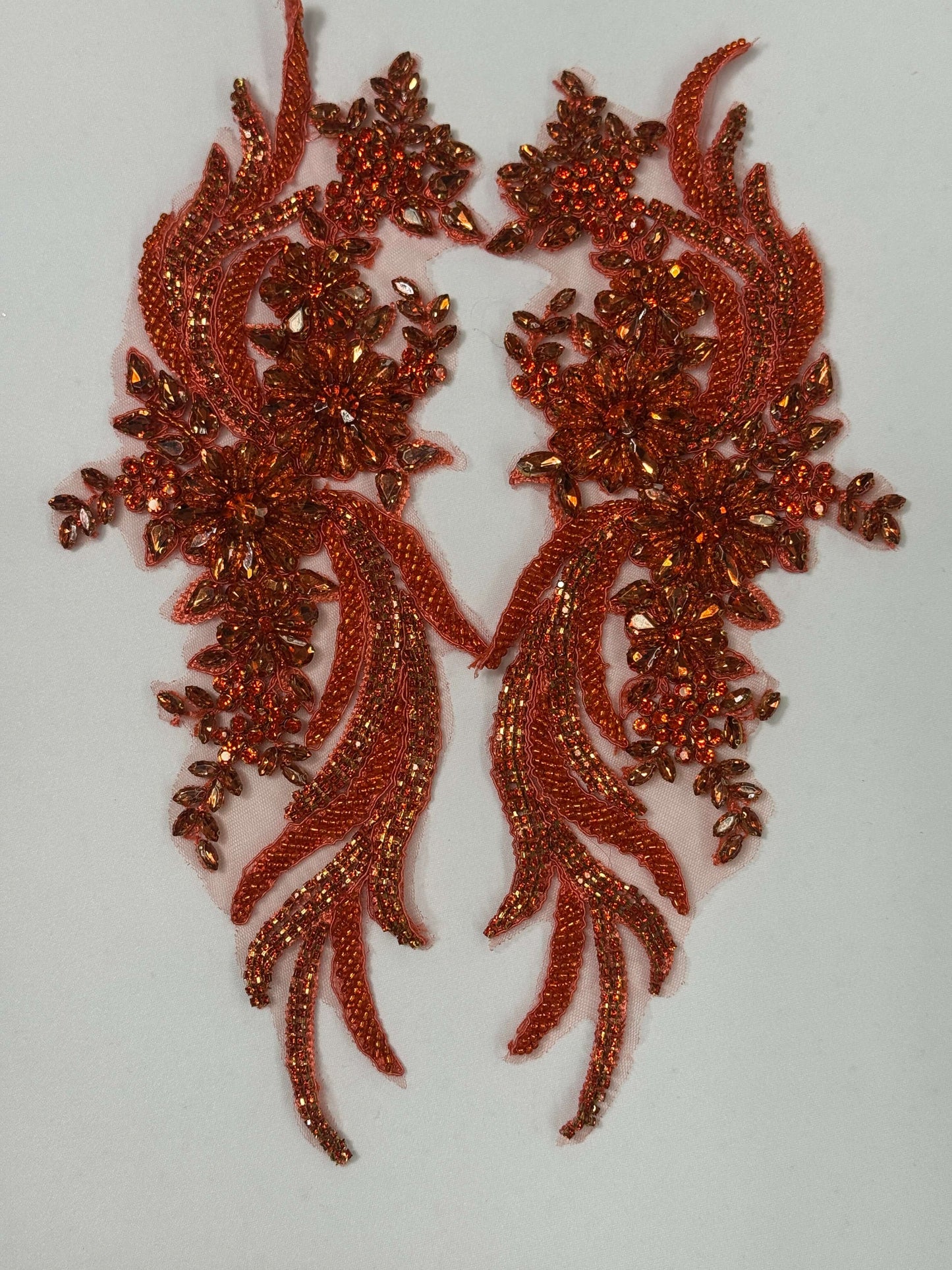 long rhinestone applique pairs