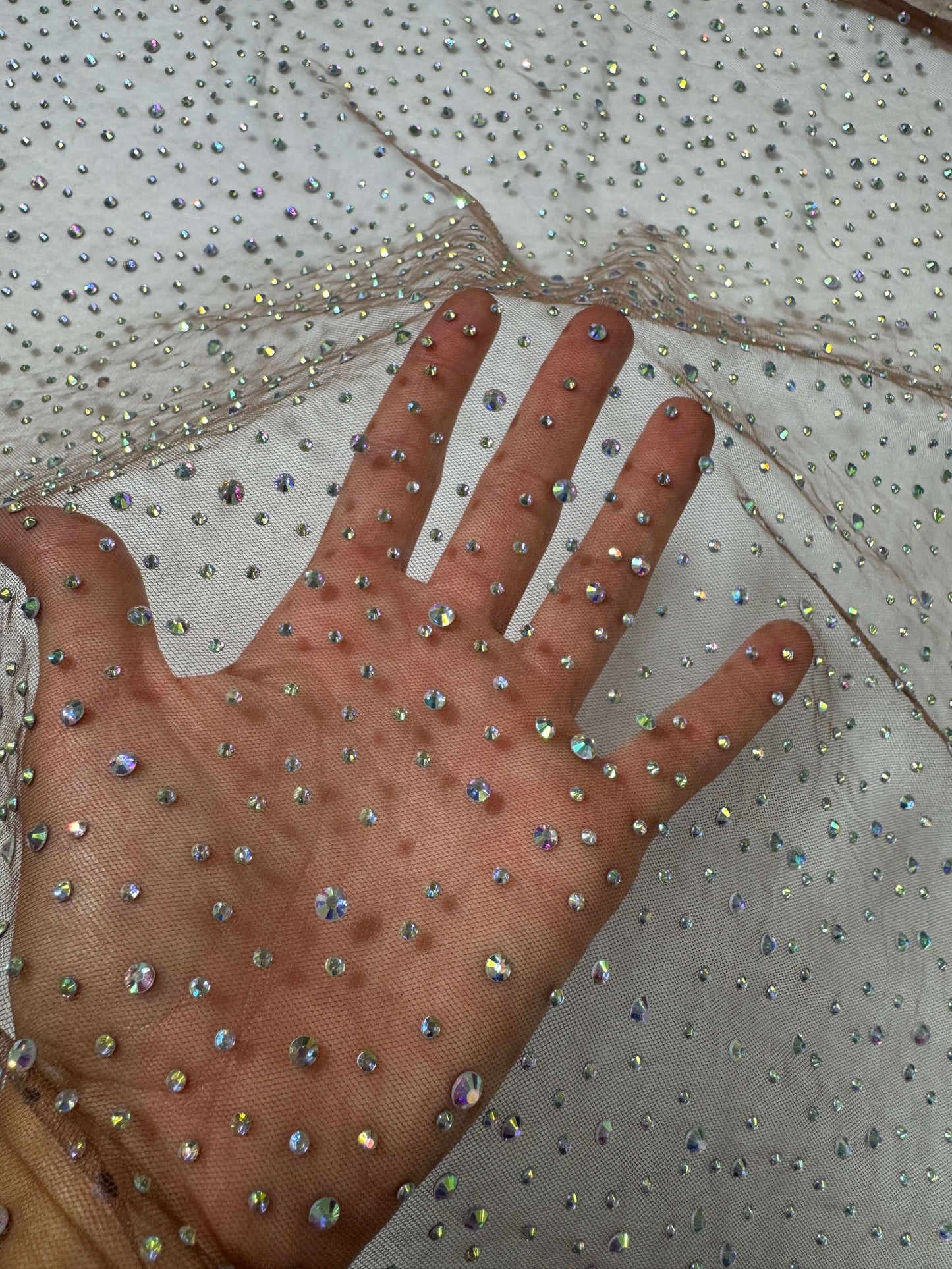 Rhinestone Invisible Mesh