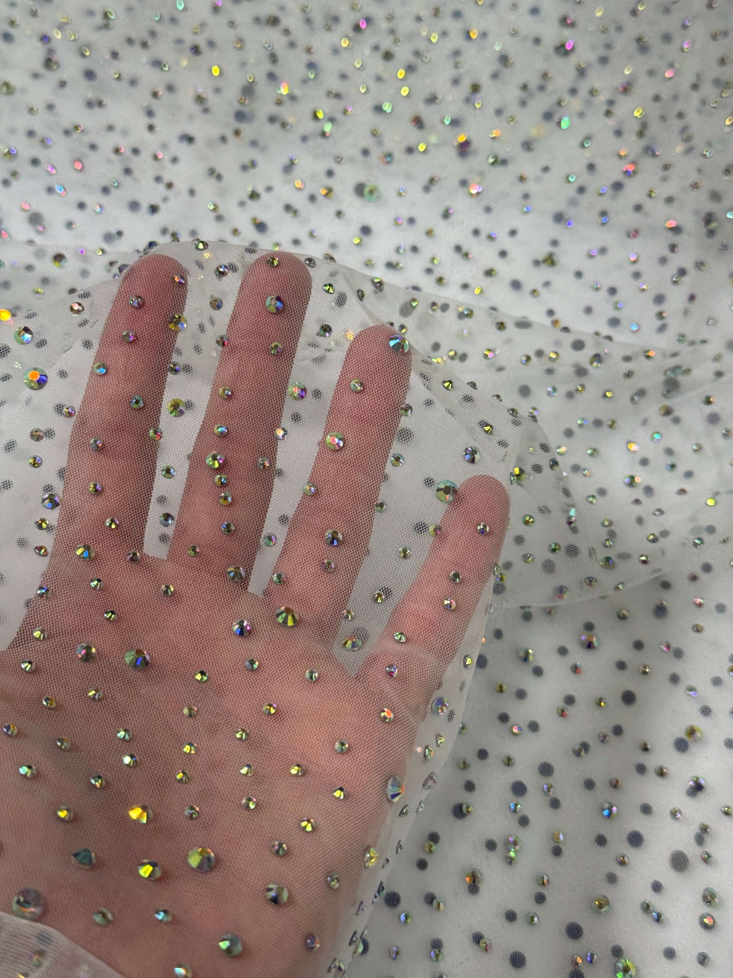 Rhinestone Invisible Mesh
