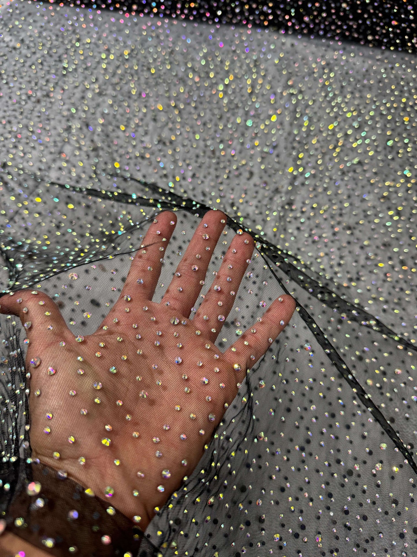 Rhinestone Invisible Mesh