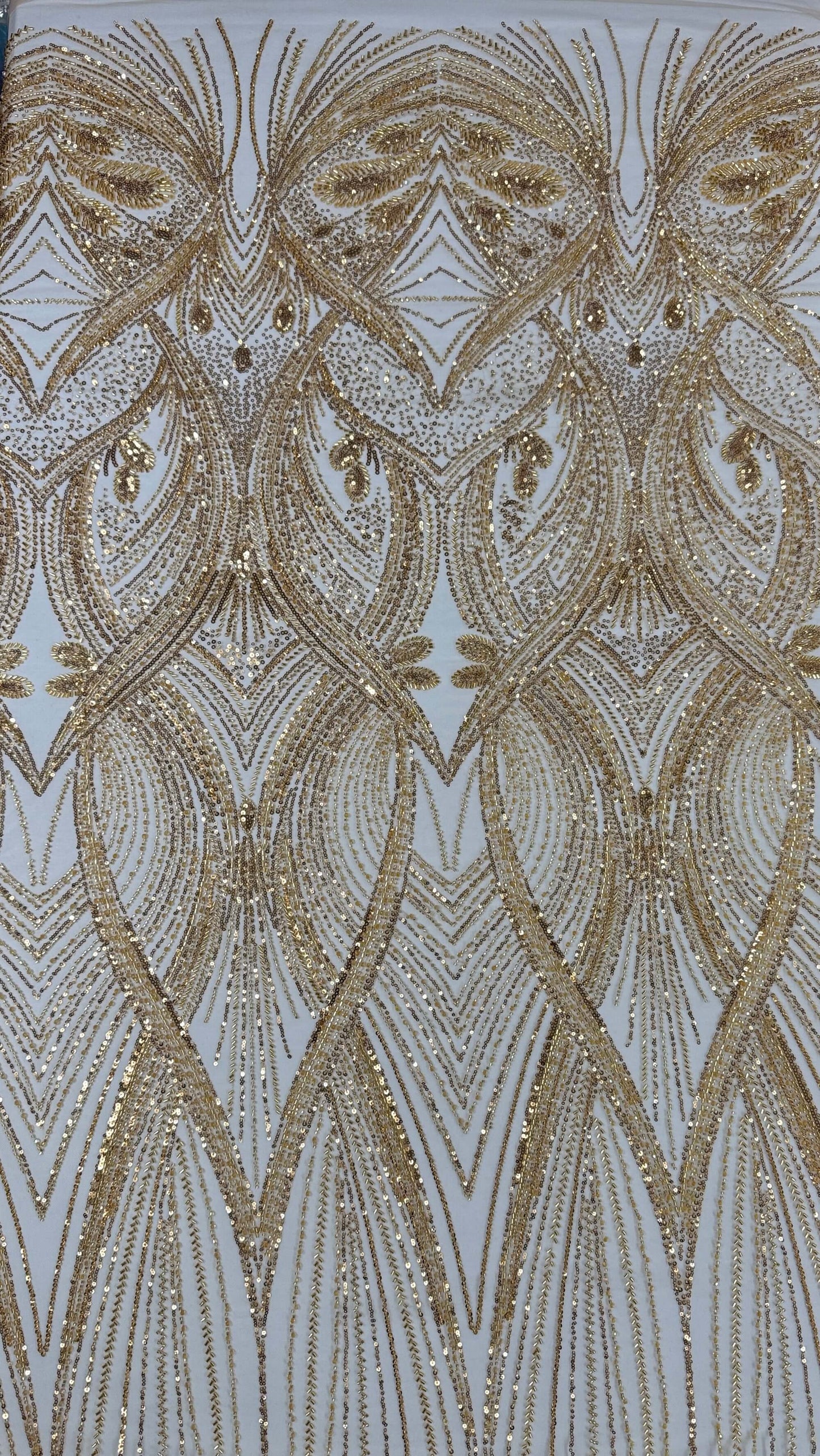 Swirl Elegant Beaded Lace