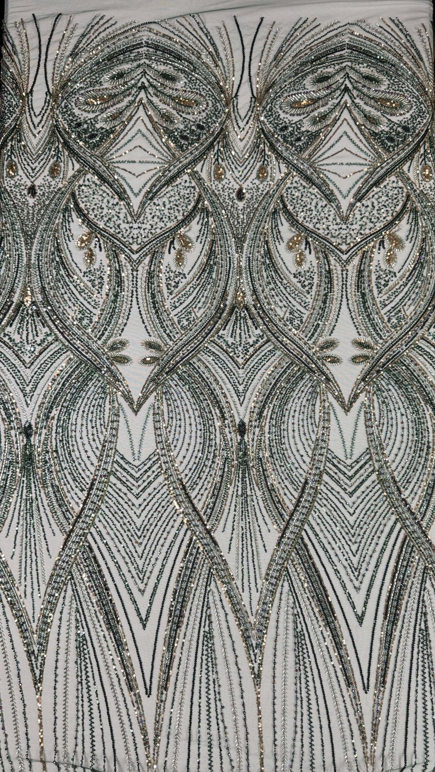 Swirl Elegant Beaded Lace