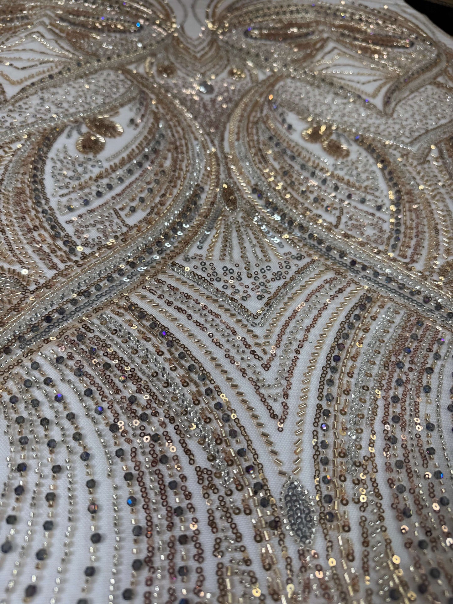 Swirl Elegant Beaded Lace