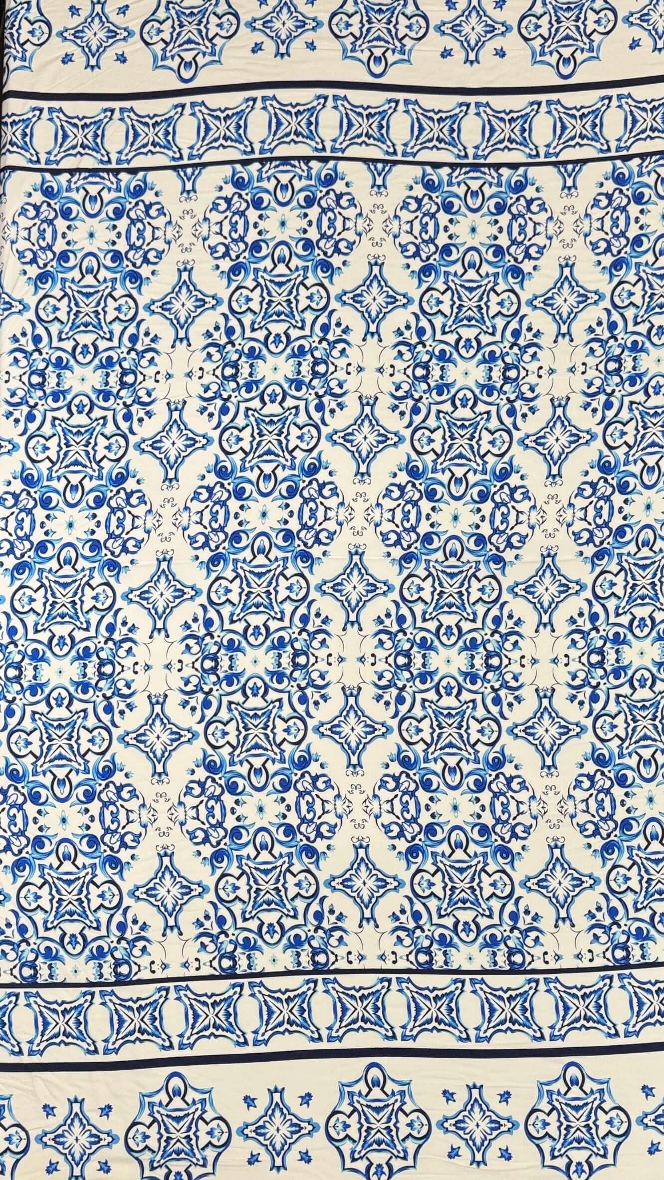 Vintage Blue and White Porcelain Rayon