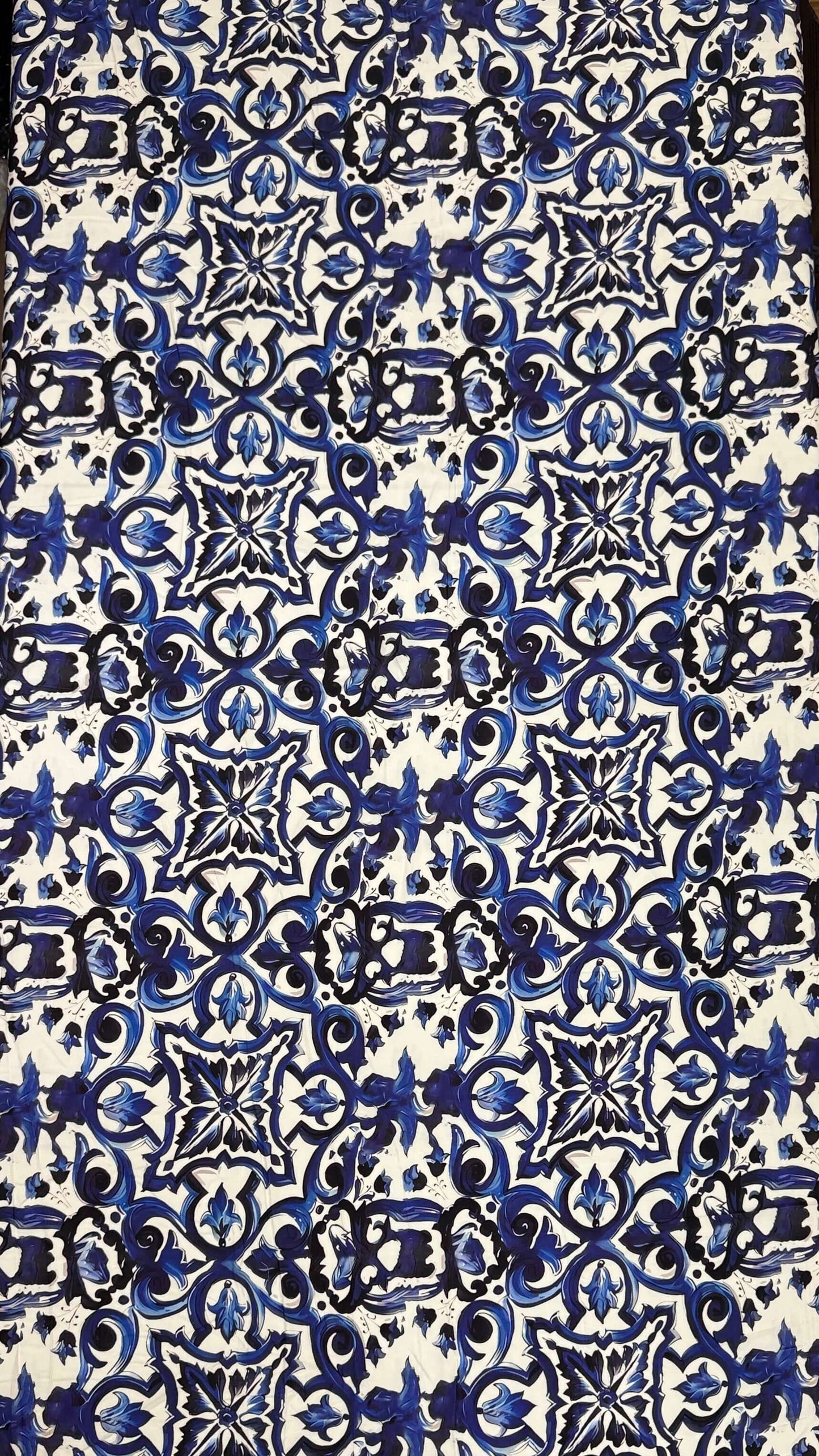 Vintage Blue and White Porcelain Rayon