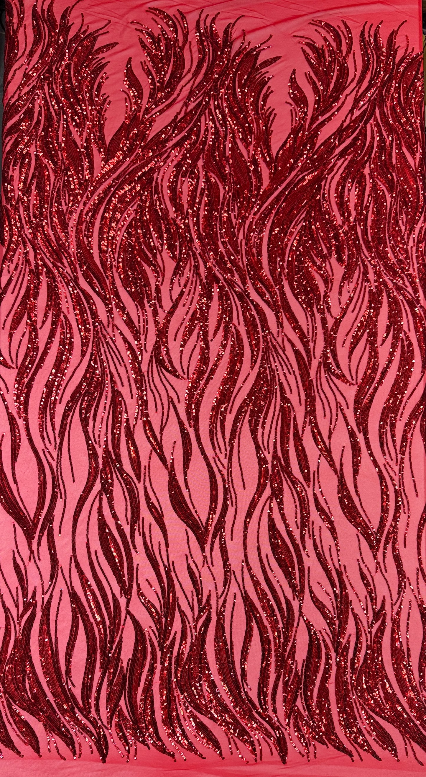 Flame elegant sequin mesh