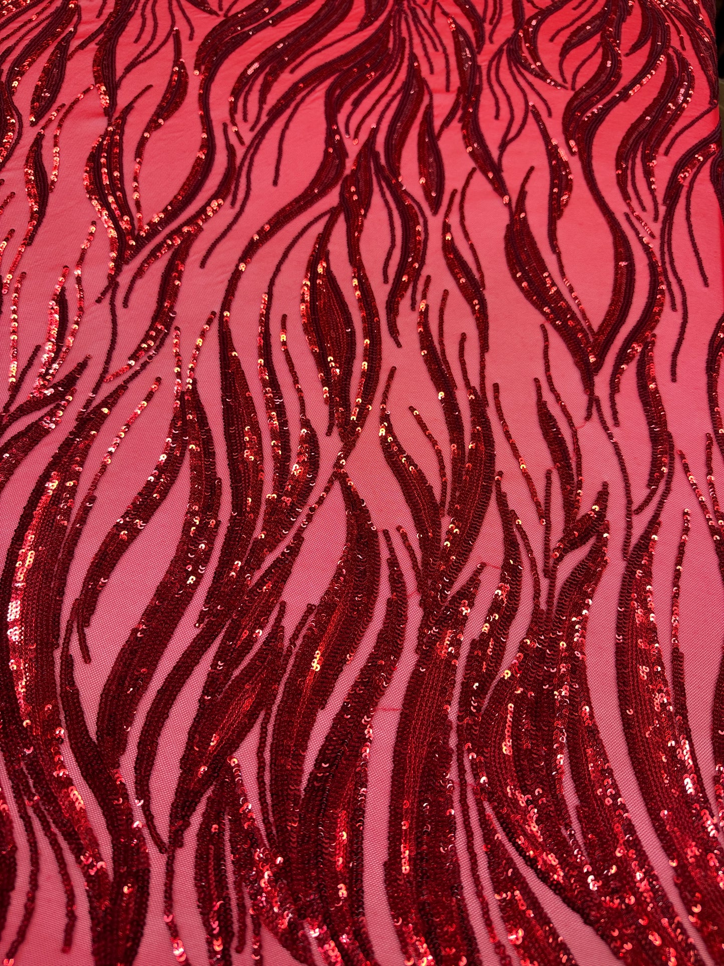 Flame elegant sequin mesh