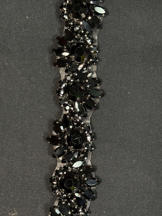 Rhinestone Half Flower Trim