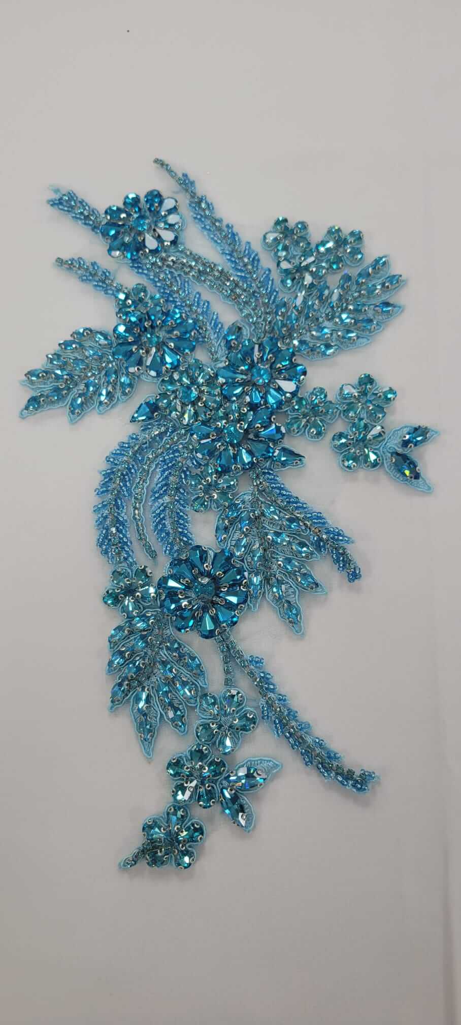 Flower Rhinestone Applique Pair