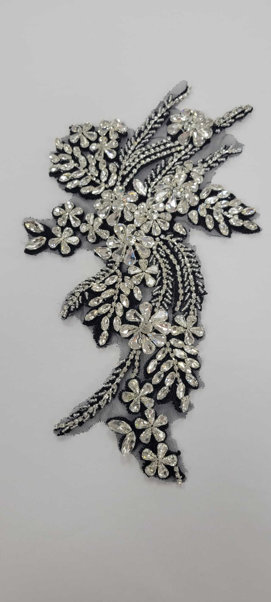 Flower Rhinestone Applique Pair