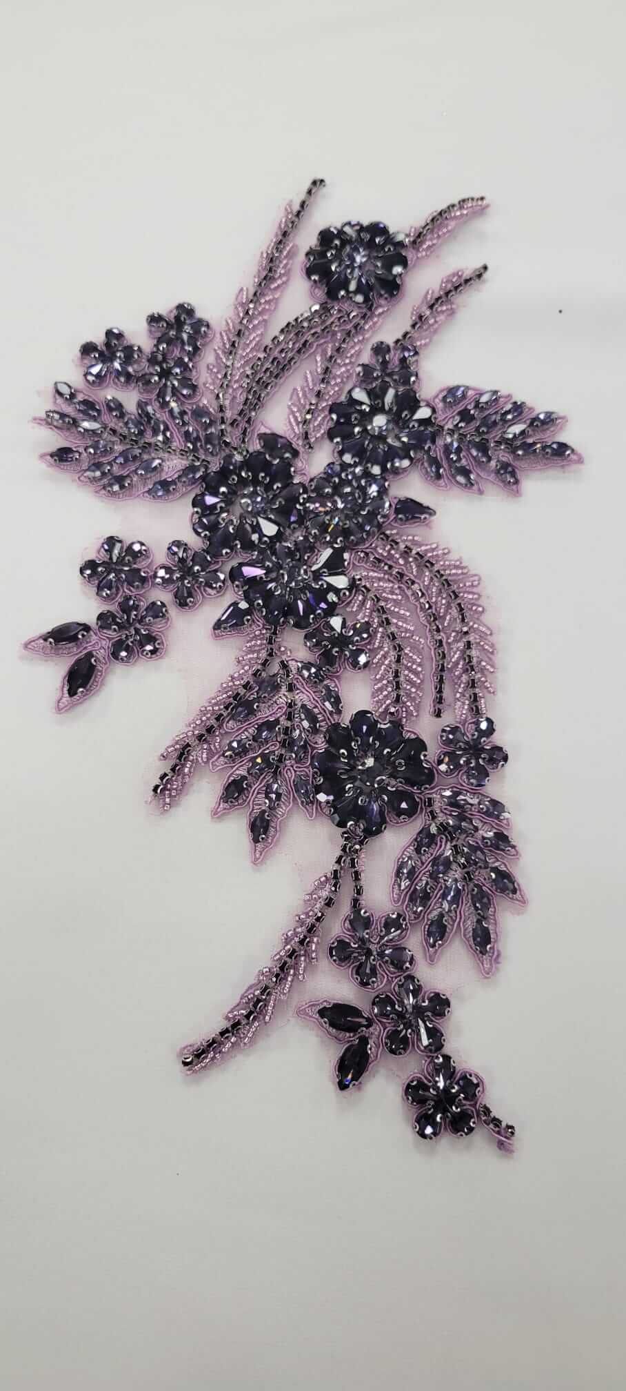 Flower Rhinestone Applique Pair