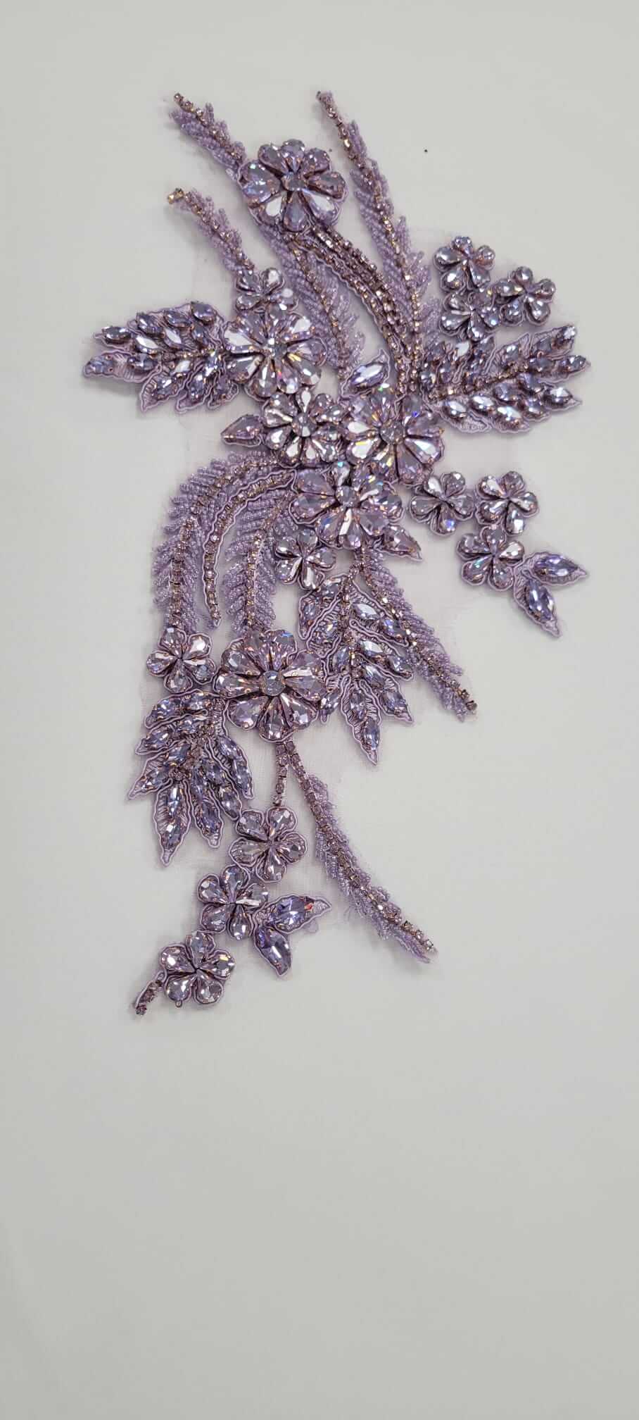 Flower Rhinestone Applique Pair