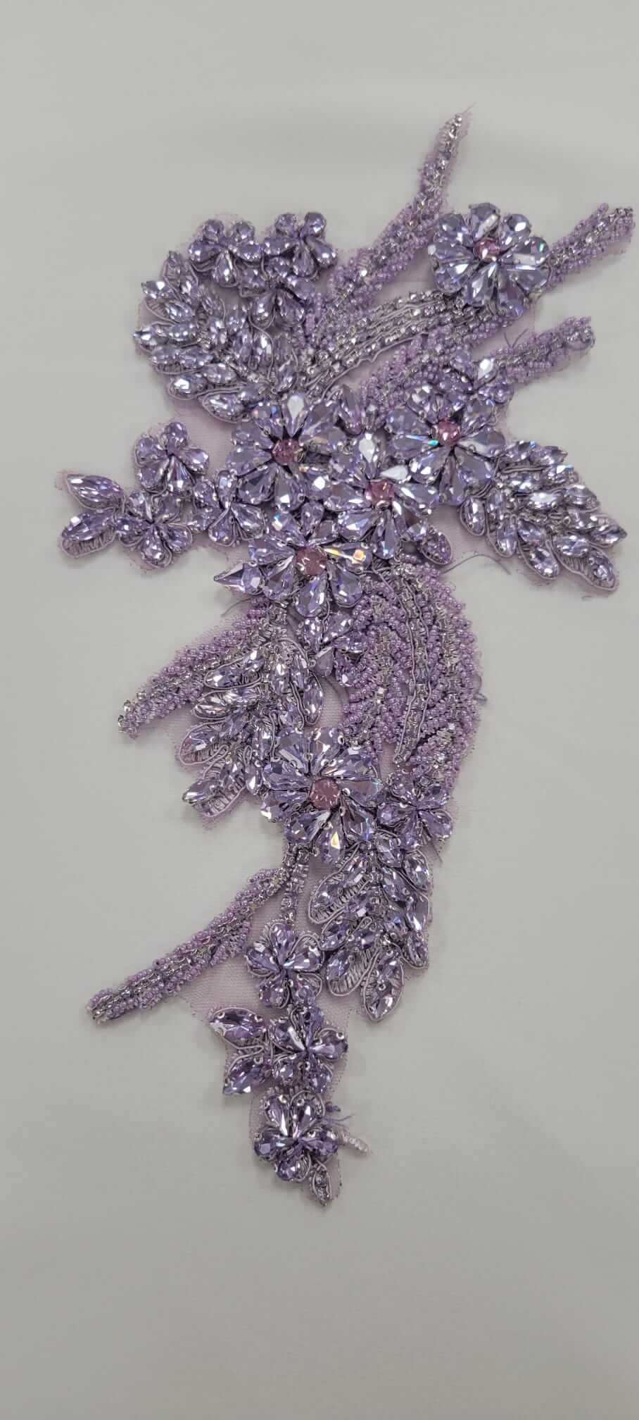 Flower Rhinestone Applique Pair