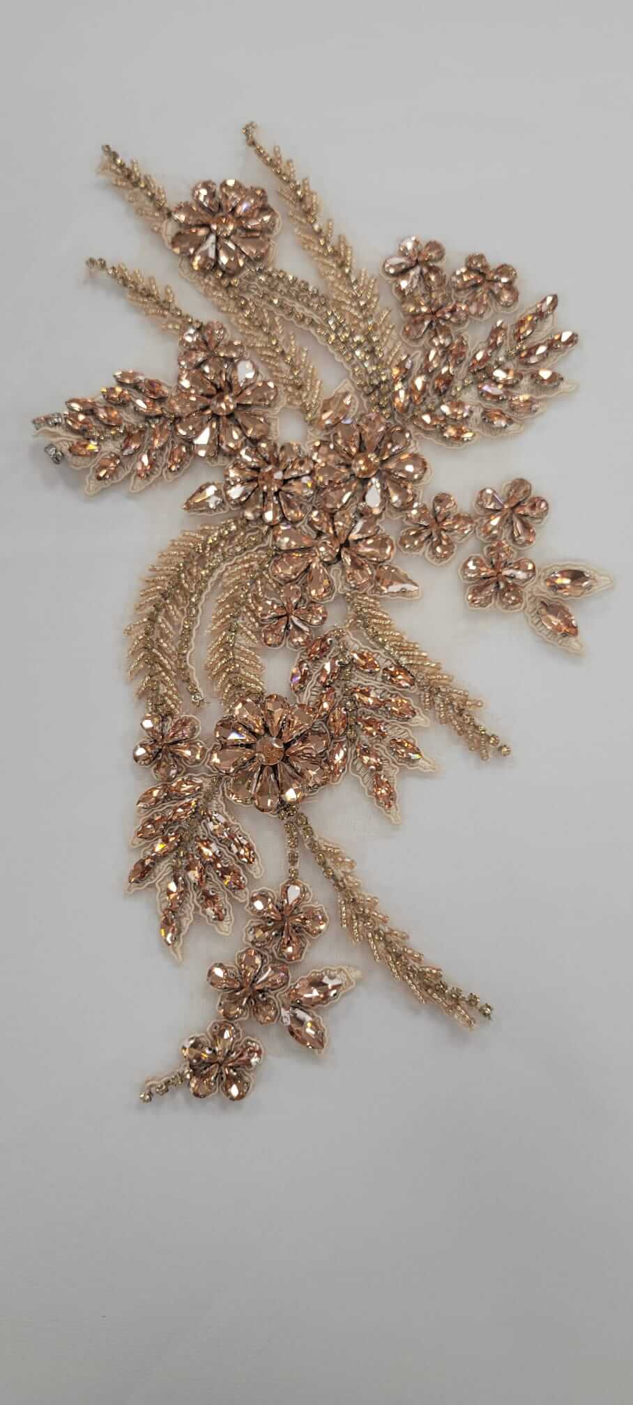 Flower Rhinestone Applique Pair