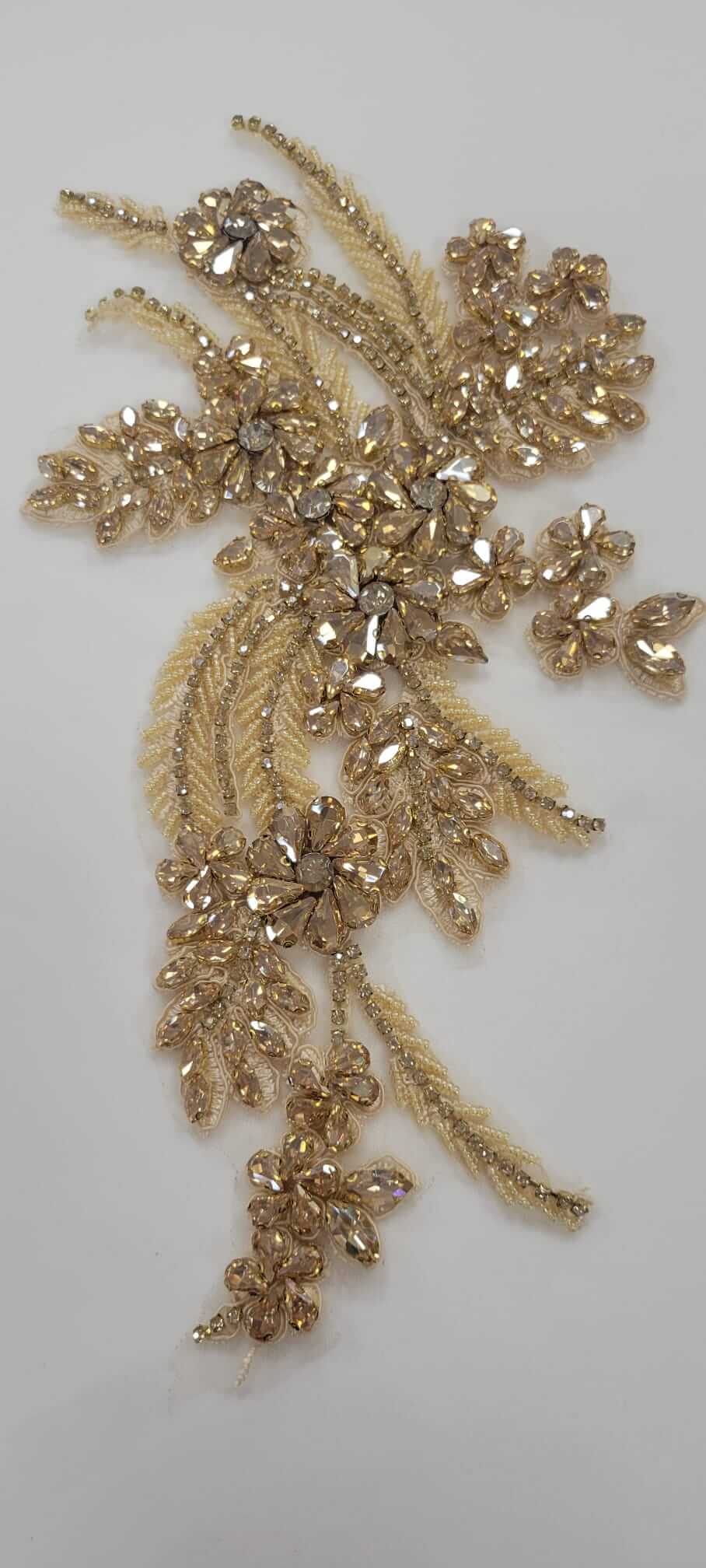 Flower Rhinestone Applique Pair