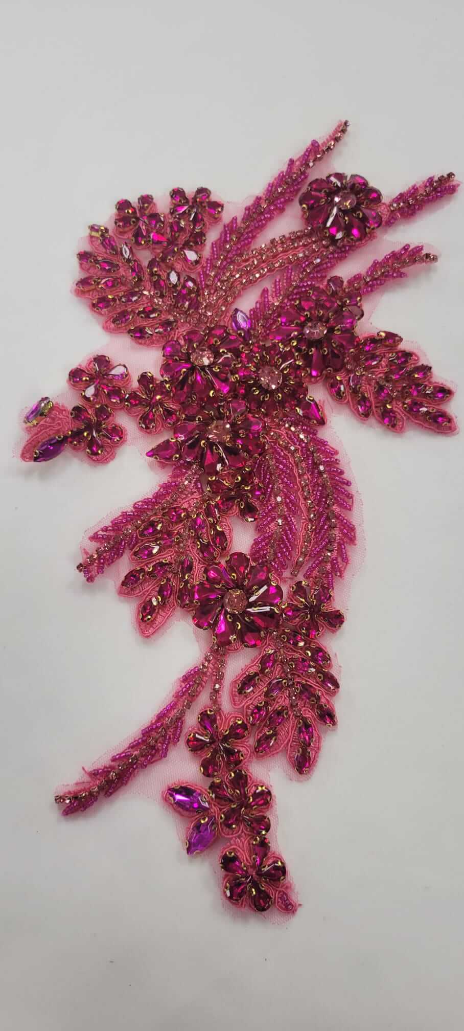 Flower Rhinestone Applique Pair