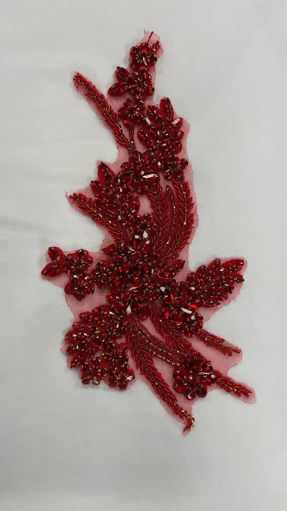 Flower Rhinestone Applique Pair