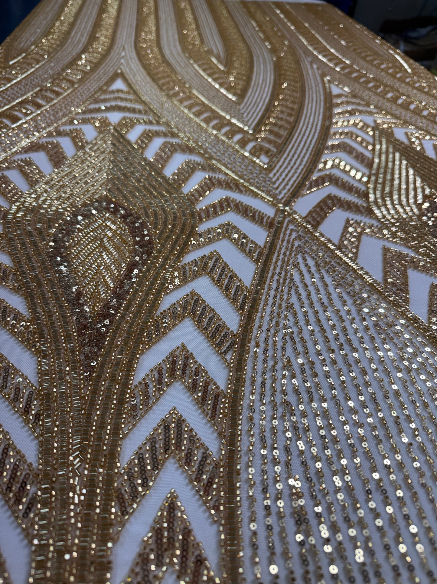 Deco luxury beaded lace