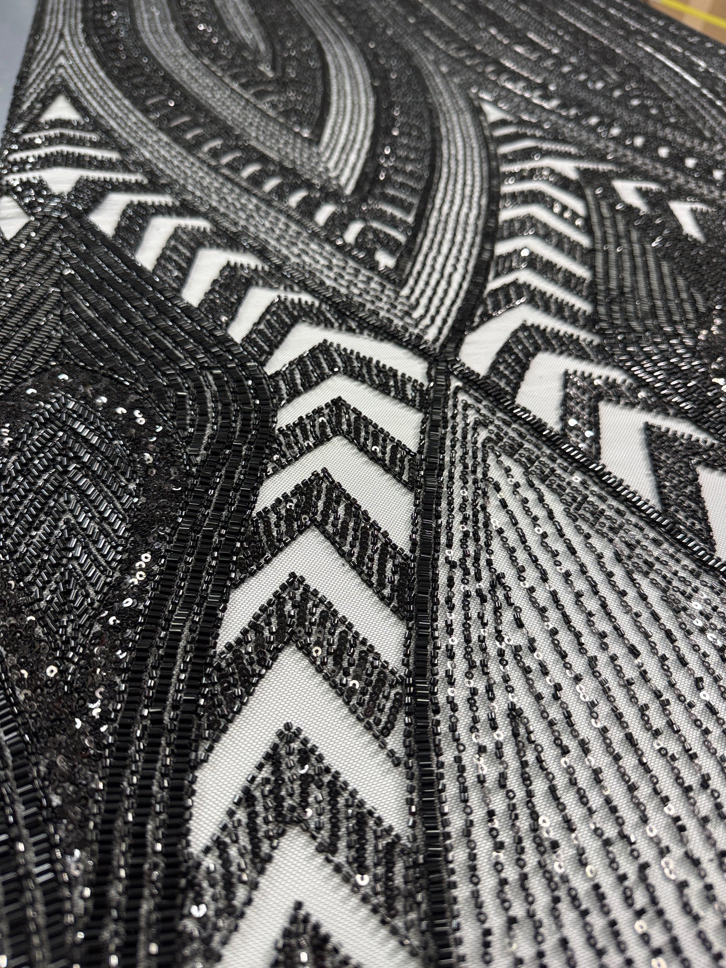 Deco luxury beaded lace