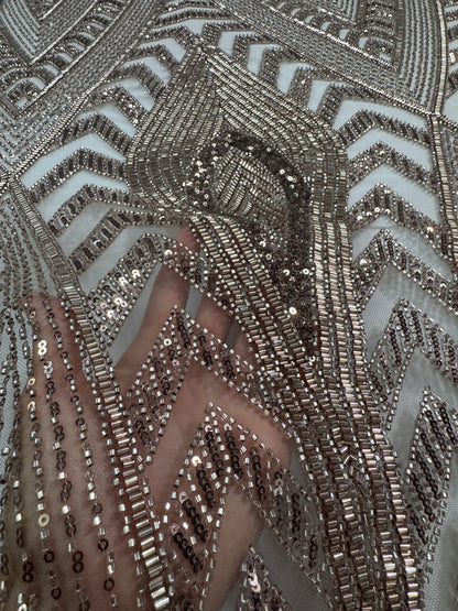 Deco luxury beaded lace