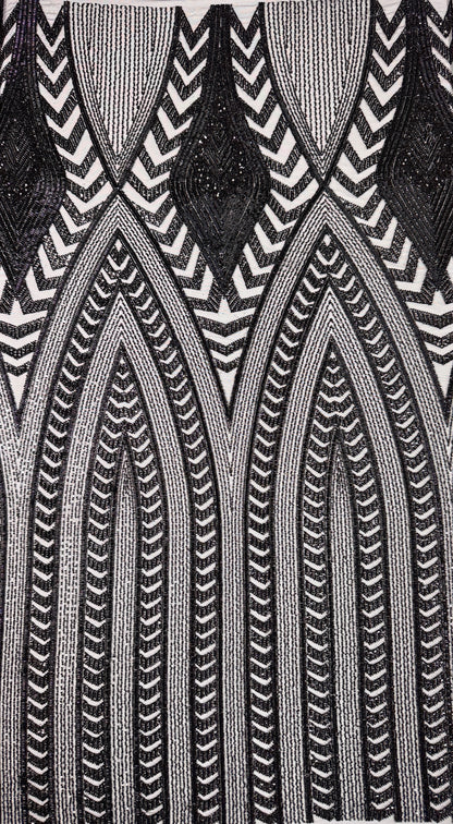 Deco luxury beaded lace