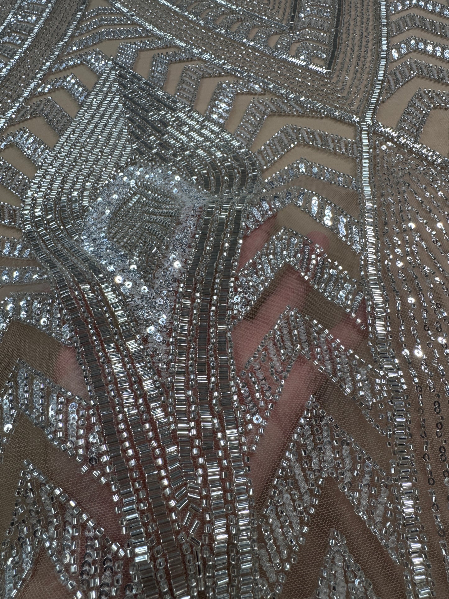 Deco luxury beaded lace