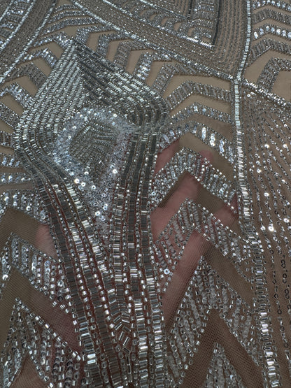 Deco luxury beaded lace