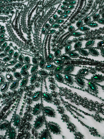 Rhinestone beaded lace full design