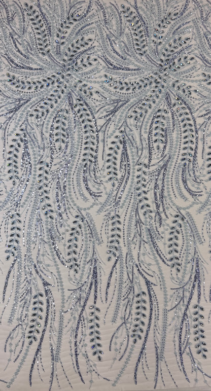 Rhinestone beaded lace full design